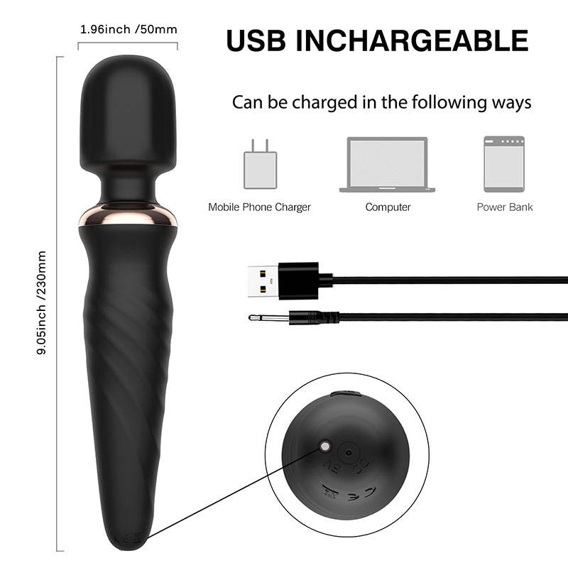 Selling Silicone USB Reacharge Stong Powerful Handheld AV Big Wand Vibrators Personal Body Wand Massager