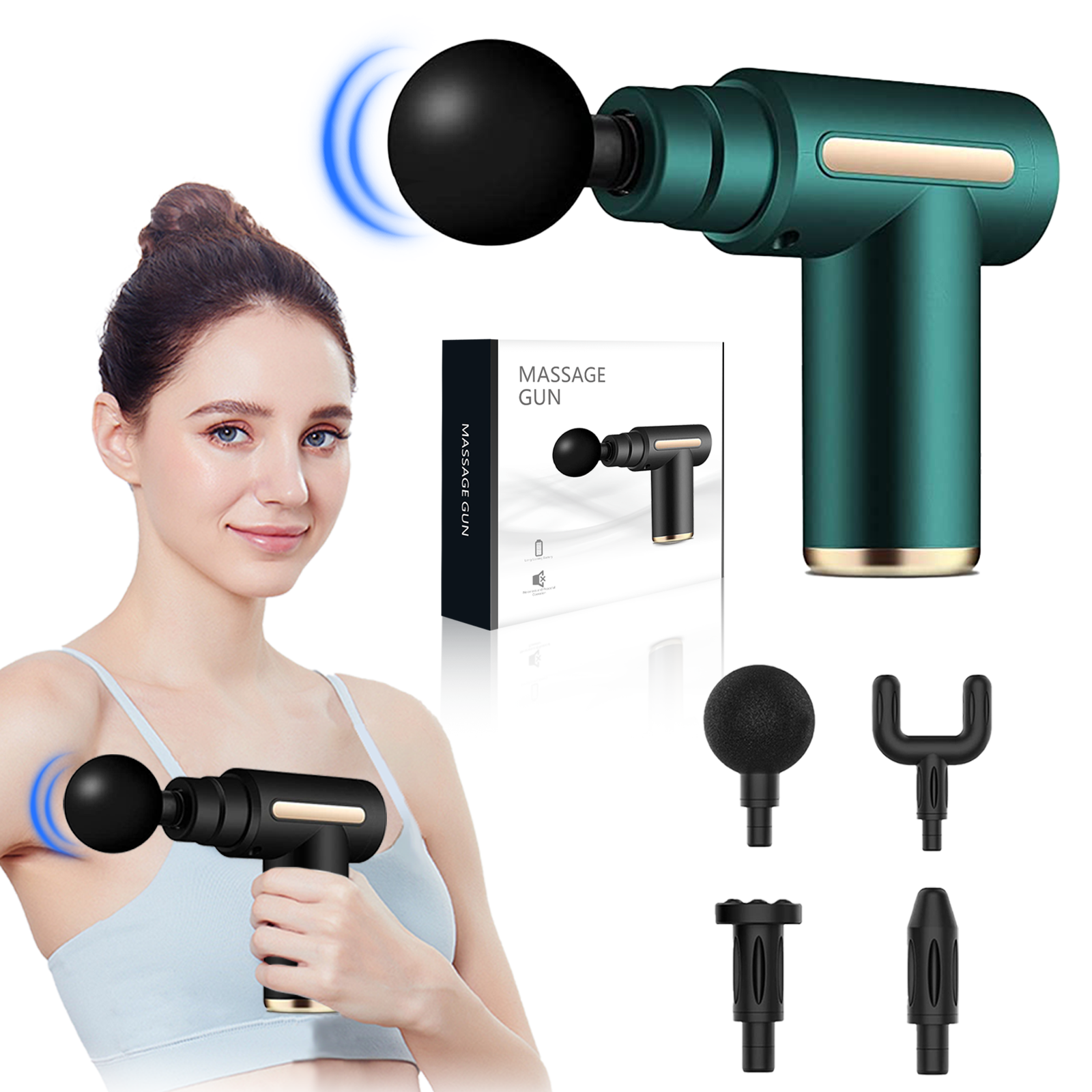 Phenitech Super Mini Gun Massage, Percussion Deep Tissues Muscle Massager With 6 Speed Travel Massage Gun for Office Relaxing