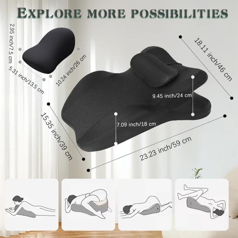 Spark Pillow 27 Degree for Couples, Multi-Functional Foam Bed Couple Pillows Sitting and Lying Ergonomic Posture Support for Sex