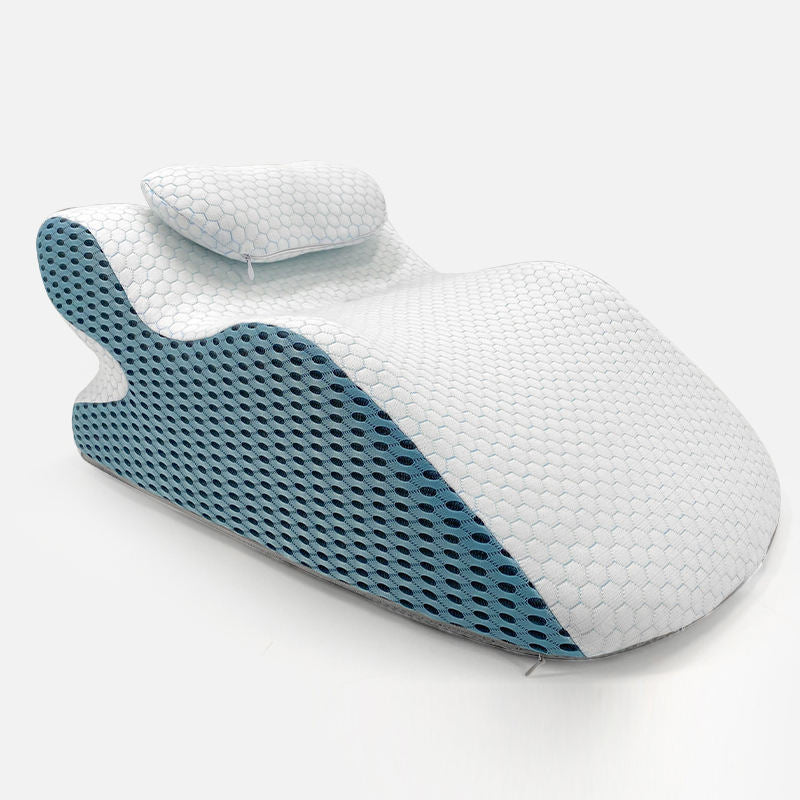 Premium Knitted Memory Foam Pillow Couples Ergonomic Support Cooling Reading Intimate Wellness Multi Position Bedroom Comfort