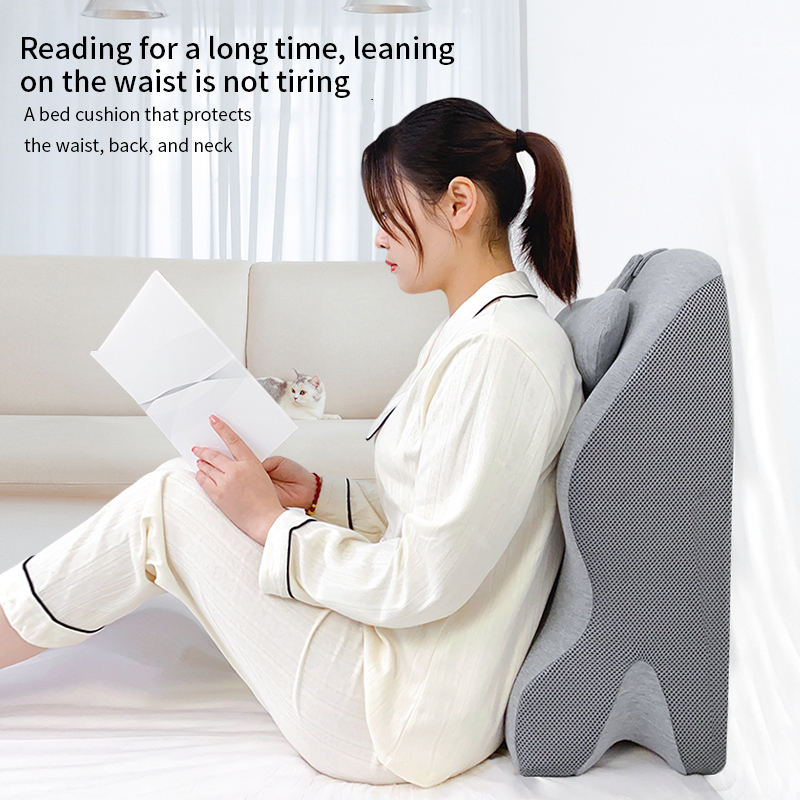 Premium Knitted Memory Foam Pillow Couples Ergonomic Support Cooling Reading Intimate Wellness Multi Position Bedroom Comfort