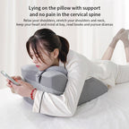 Premium Knitted Memory Foam Pillow Couples Ergonomic Support Cooling Reading Intimate Wellness Multi Position Bedroom Comfort