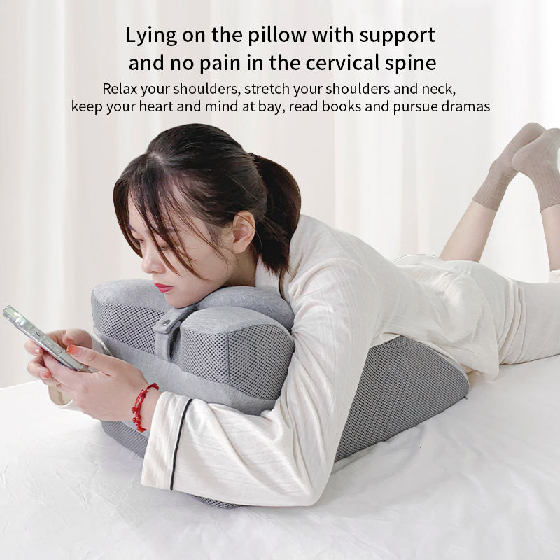 Premium Knitted Memory Foam Pillow Couples Ergonomic Support Cooling Reading Intimate Wellness Multi Position Bedroom Comfort