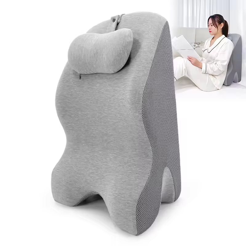 Premium Knitted Memory Foam Pillow Couples Ergonomic Support Cooling Reading Intimate Wellness Multi Position Bedroom Comfort