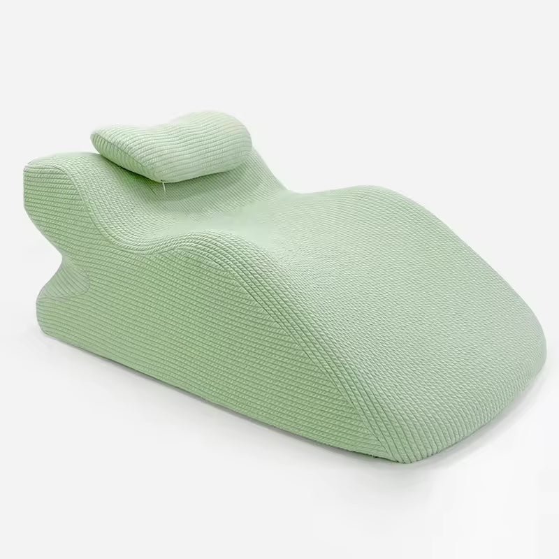 Premium Knitted Memory Foam Pillow Couples Ergonomic Support Cooling Reading Intimate Wellness Multi Position Bedroom Comfort
